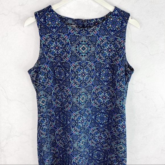 [Talbots] Blue Paisley Floral Dress - Picture 3 of 3